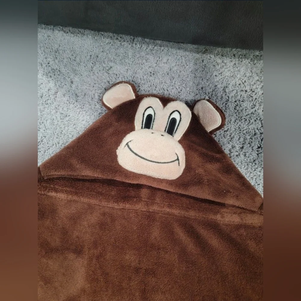 Monkey Hooded Bathrobe Towel